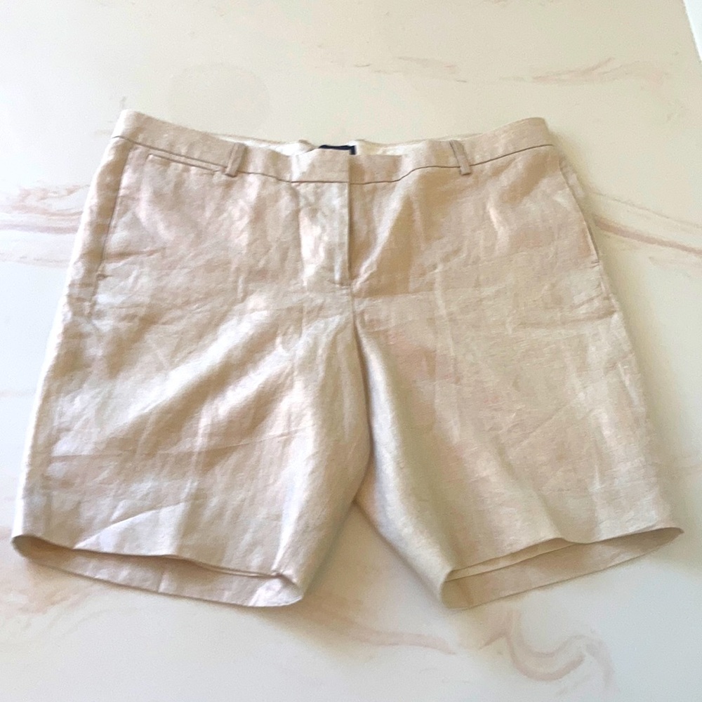 New-Linen Cream/Gold-Thread Bermudas
